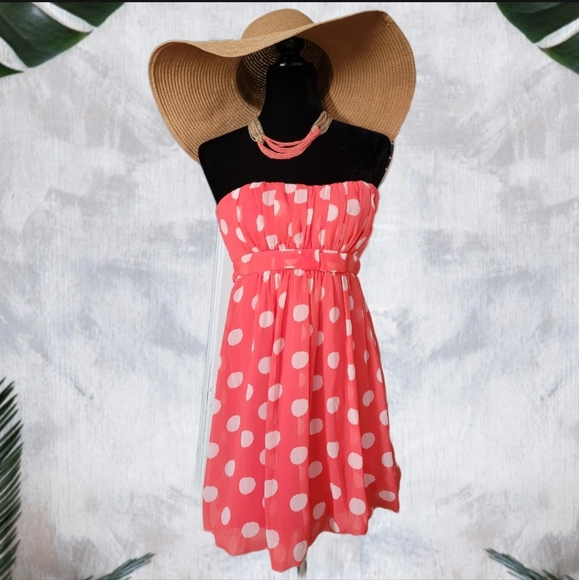 Twenty One Polka Dot Strapless Mini Dress - Picture 1 of 5